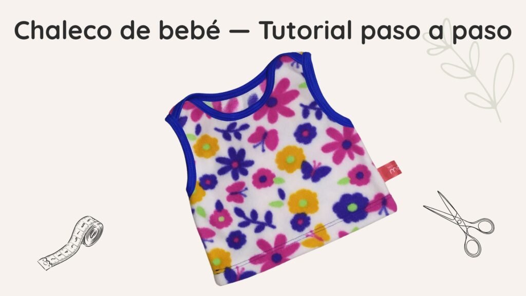 Cómo hacer un Chaleco Polar para Bebé con Cuello Americano – Ribeteado (Molde Gratis RN)